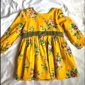 Girls Yellow Floral dress